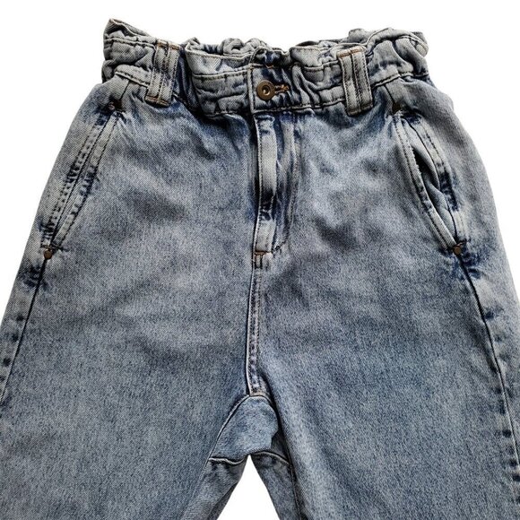 ZARA High-Waisted Paperbag Baggy Blue Jeans Style Z1975 Size 2 - Picture 8 of 16